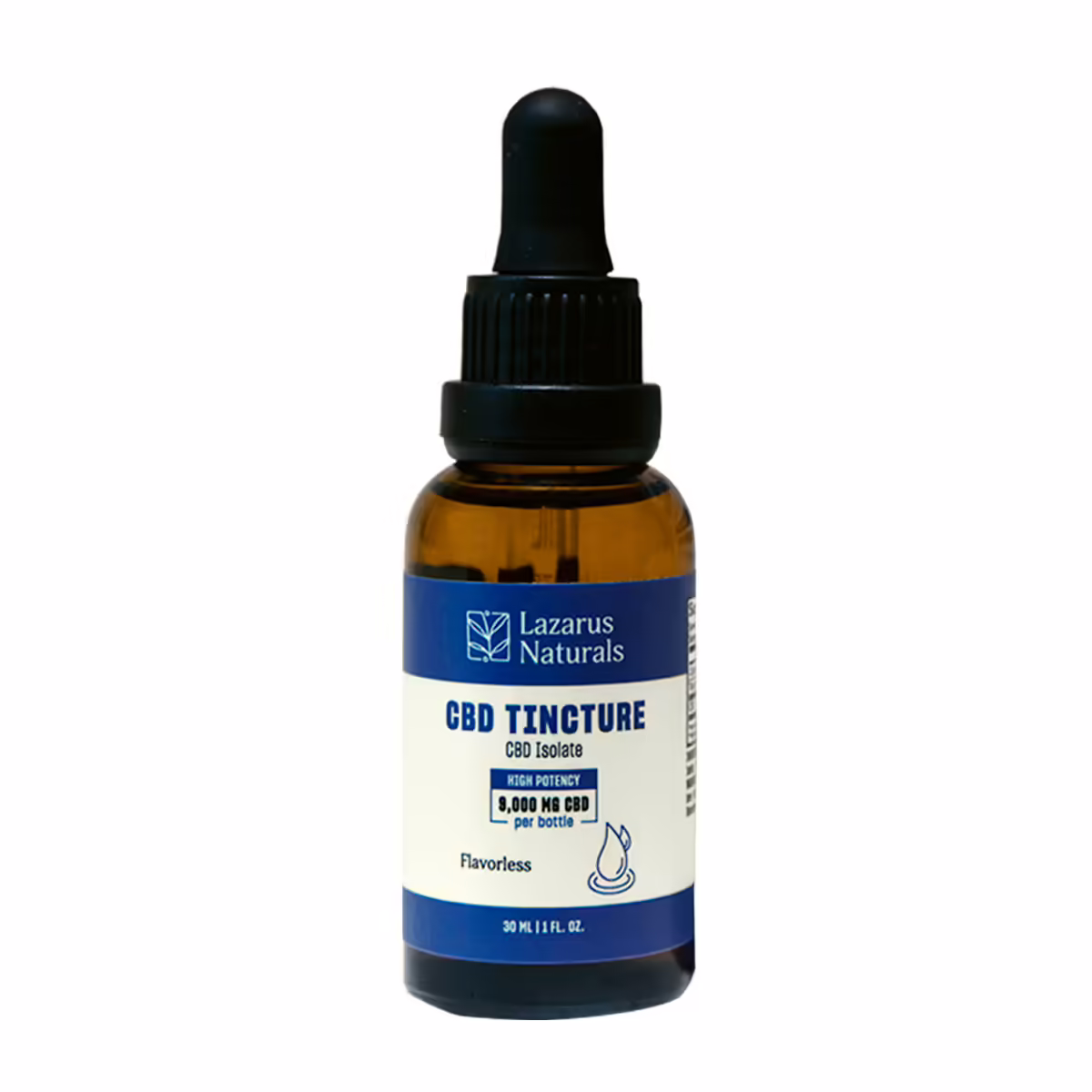 Lazarus Naturals, High Potency CBD Tincture, Flavorless, Isolate THC-Free, 1fl oz, 9000mg CBD