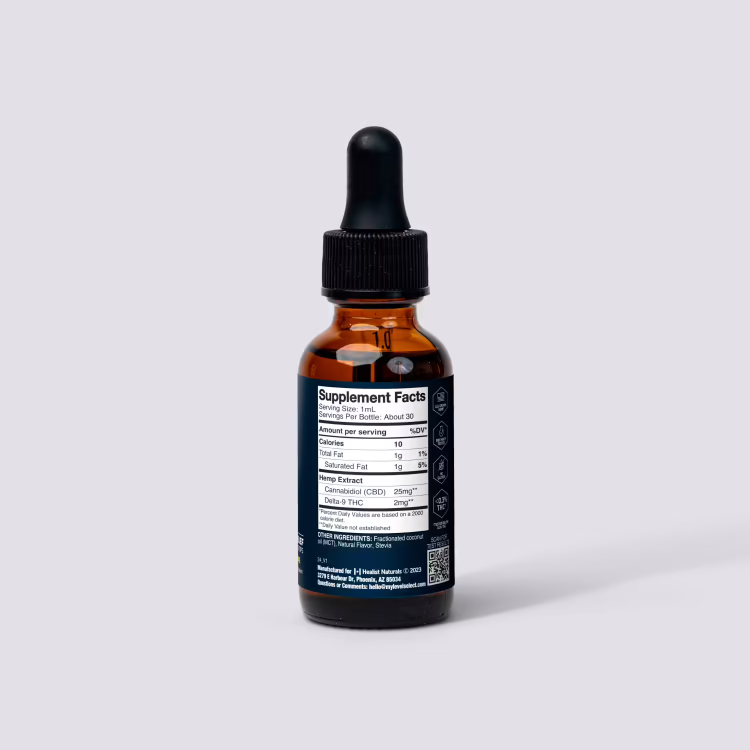Level Select CBD, CBD+ Pro Relief Drops, Lemon Lime, Full Spectrum, 1fl oz, 60mg THC + 750mg CBD