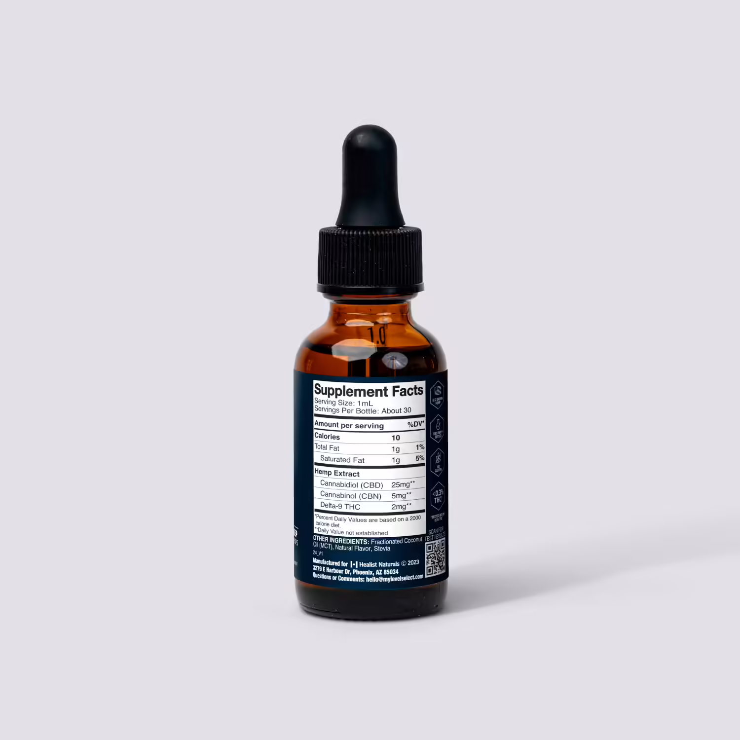 Level Select CBD, CBD+ Pro Sleep Drops, Berry, Full Spectrum, 1fl oz, 60mg THC + 150mg CBN + 750mg CBD