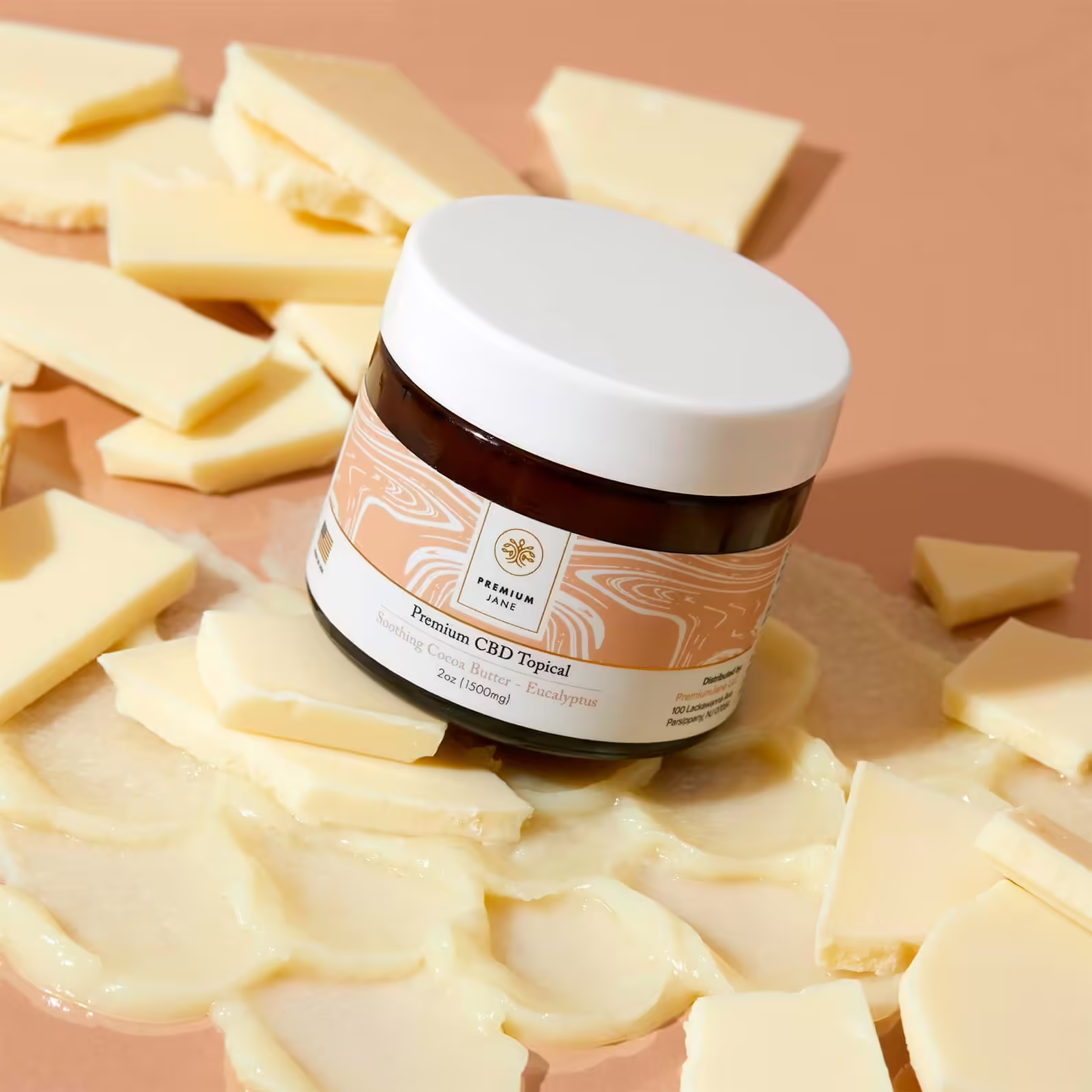 Premium Jane, CBD Cream for Pain, Cocoa Butter, Isolate THC-Free, 2oz, 450mg CBG + 1500mg CBD
