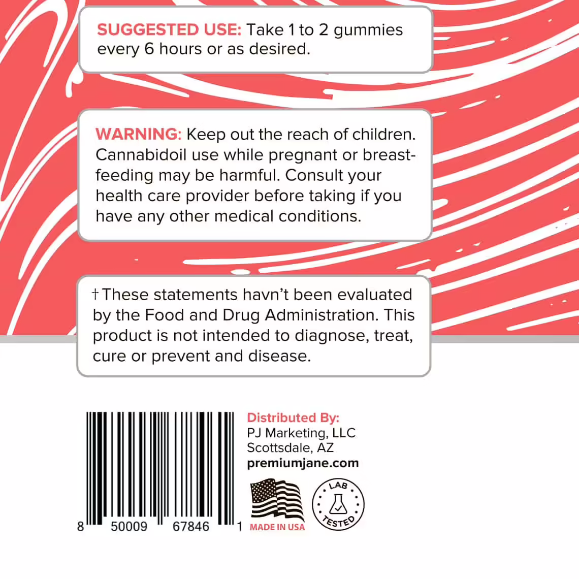 Premium Jane, CBD Gummies, Strawberry, Broad Spectrum THC-Free, 60ct, 1500mg CBD