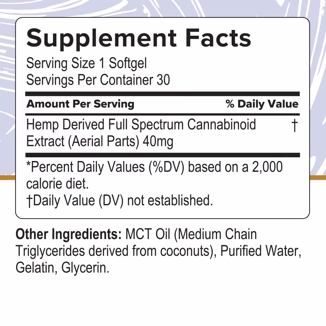 Premium Jane, CBD Oil Gel Capsules 40mg, Full Spectrum, 30ct, 1200mg CBD