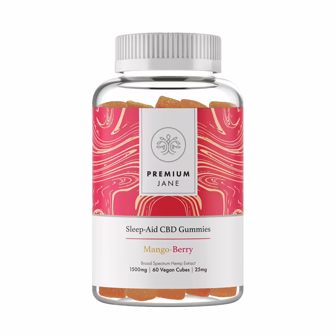 Premium Jane, Sleep-Aid CBD Gummies, Mango-Berry, Broad Spectrum THC-Free, 60ct, 1500mg CBD Premium Jane, Sleep-Aid CBD Gummies, Mango-Berry, Broad Spectrum THC-Free, 60ct, 1500mg CBD