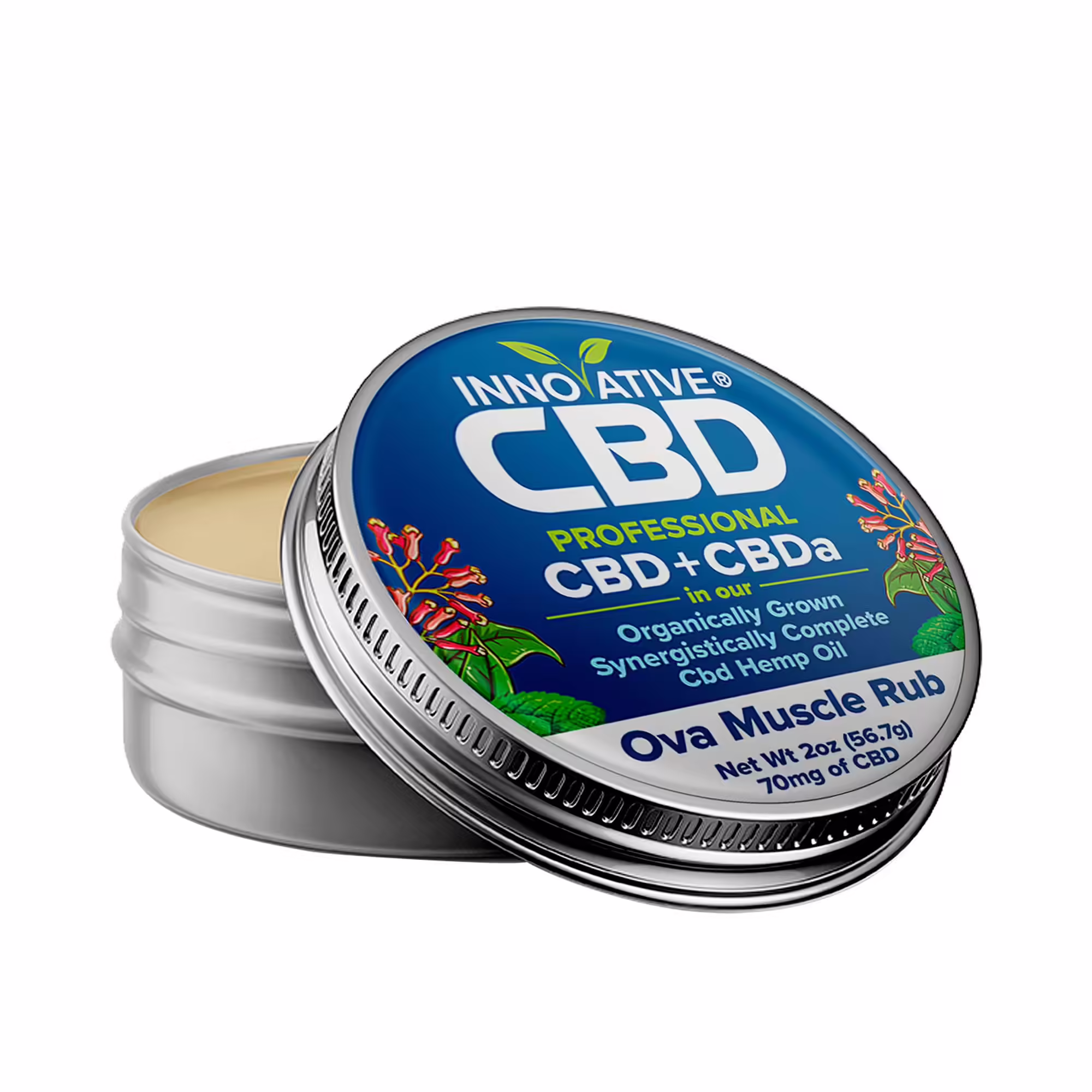 Innovative CBD, Professional OVA CBD+CBDA Muscle Rub, Soothing Menthol, Full Spectrum, 2oz, 70mg CBD