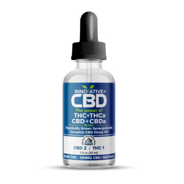 Innovative CBD, Professional Tincture 2:1 CBD+THC Oil, Natural, Full Spectrum, 1fl oz, 50mg THC + 100mg CBD