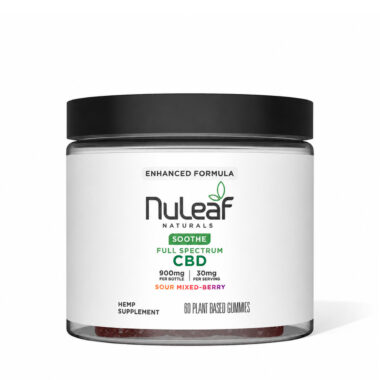 NuLeaf Naturals, CBD Gummies, Sour Mixed Berry, Full Spectrum, 60ct, 900mg CBD