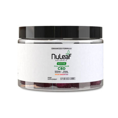 NuLeaf Naturals, Hemp CBD Gummies, Sour, Full Spectrum, 60ct, 900mg CBD