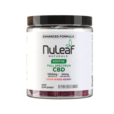 NuLeaf Naturals, Hemp CBD Gummies, Sour Mixed Berry, Full Spectrum, 90ct, 1350mg CBD