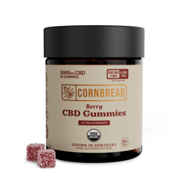 Cornbread Hemp, CBD Gummies, Berry, Full Spectrum, 30ct, 120mg THC + 3000mg CBD