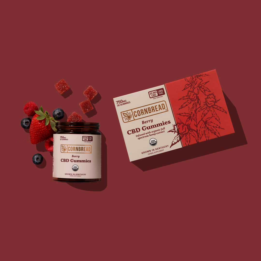 Cornbread Hemp, CBD Gummies, Berry, Full Spectrum, 30ct, 120mg THC + 3000mg CBD