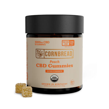 Cornbread Hemp, CBD Gummies, Peach, Full Spectrum, 30ct, 120mg THC + 3000mg CBD