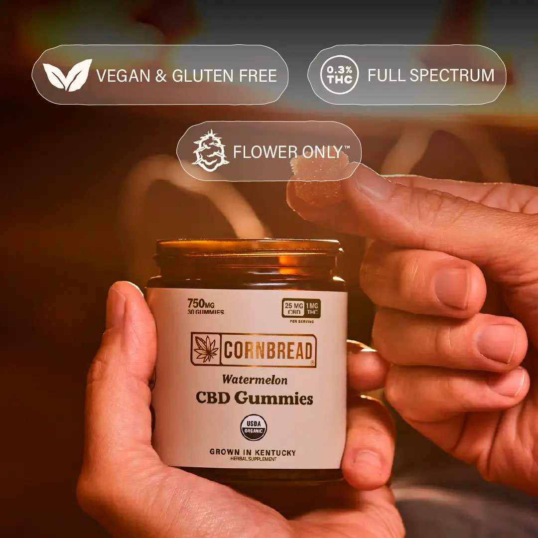 Cornbread Hemp, CBD Gummies, Watermelon, Full Spectrum, 30ct, 120mg THC + 3000mg CBD