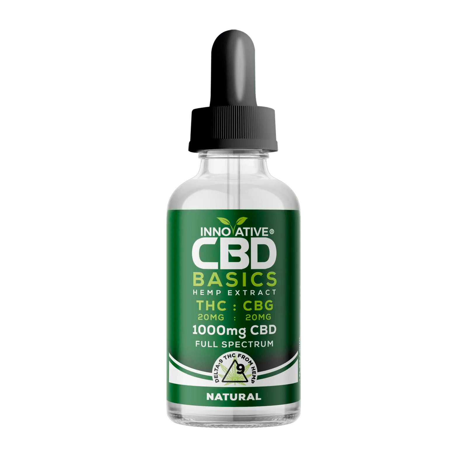 Innovative CBD, Basics CBD Oil, Natural, Full Spectrum, 1fl oz, 20mg THC + 20mg CBG + 1000mg CBD