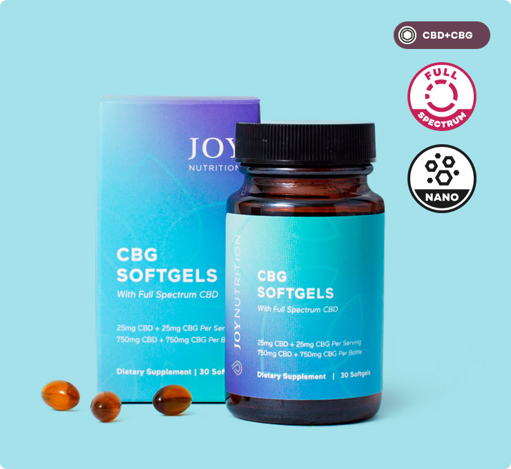 Joy Organics, CBG Softgels, Full Spectrum, 30ct, 750mg CBG + 750mg CBD