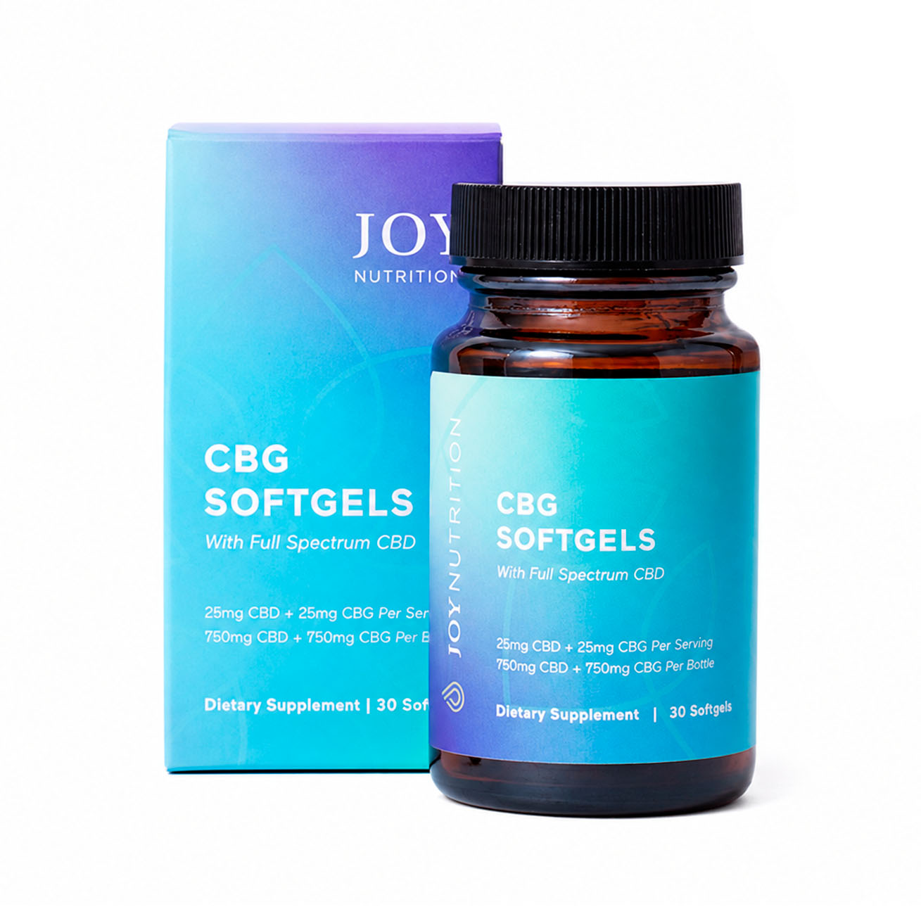 Joy Organics, CBG Softgels, Full Spectrum, 30ct, 750mg CBG + 750mg CBD
