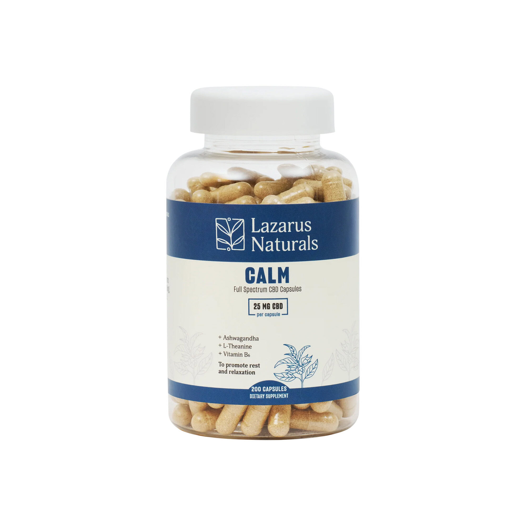 Lazarus Naturals, Calm CBD Capsules, Full Spectrum, 200ct, 5000mg CBD