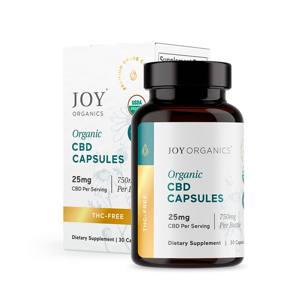 Joy Organics, CBD Capsules, Broad Spectrum THC-Free, 30ct, 750mg CBD