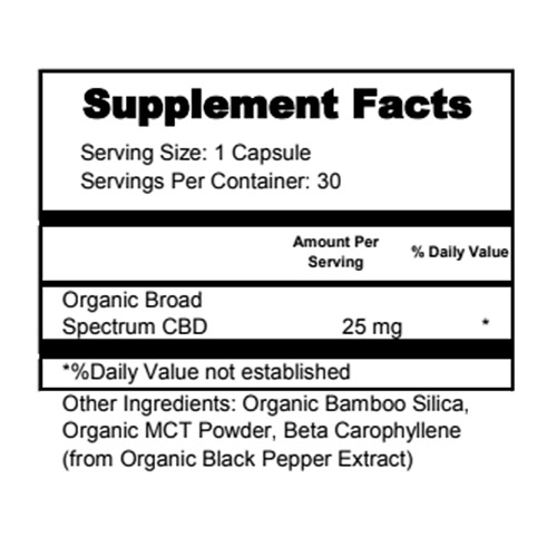 Joy Organics, CBD Capsules, Broad Spectrum THC-Free, 30ct, 750mg CBD