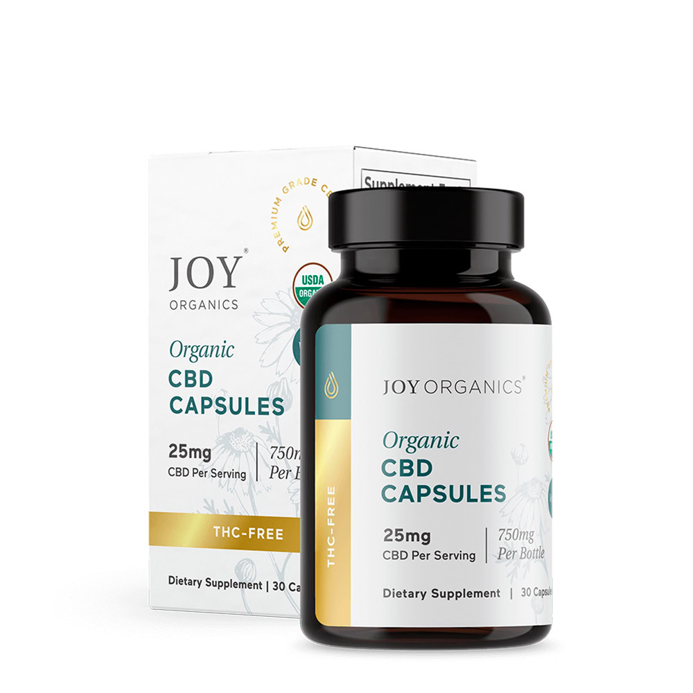 Joy Organics, CBD Capsules, Broad Spectrum THC-Free, 30ct, 750mg CBD