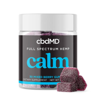 cbdMD, Calm CBD Gummies, Mixed Berry, Full Spectrum, 30ct, 150mg THC + 90mg CBG + 300mg CBN + 3000mg CBD