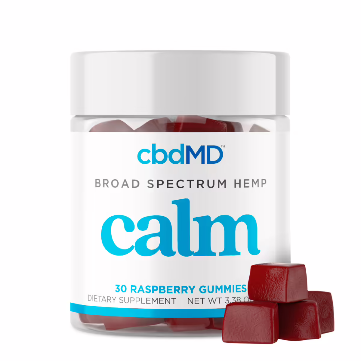 cbdMD, Calm CBD Gummies, Raspberry, Broad Spectrum THC-Free, 30ct, 90mg CBG + 300mg CBN + 750mg CBD cbdMD, Calm CBD Gummies, Raspberry, Broad Spectrum THC-Free, 30ct, 90mg CBG + 300mg CBN + 750mg CBD
