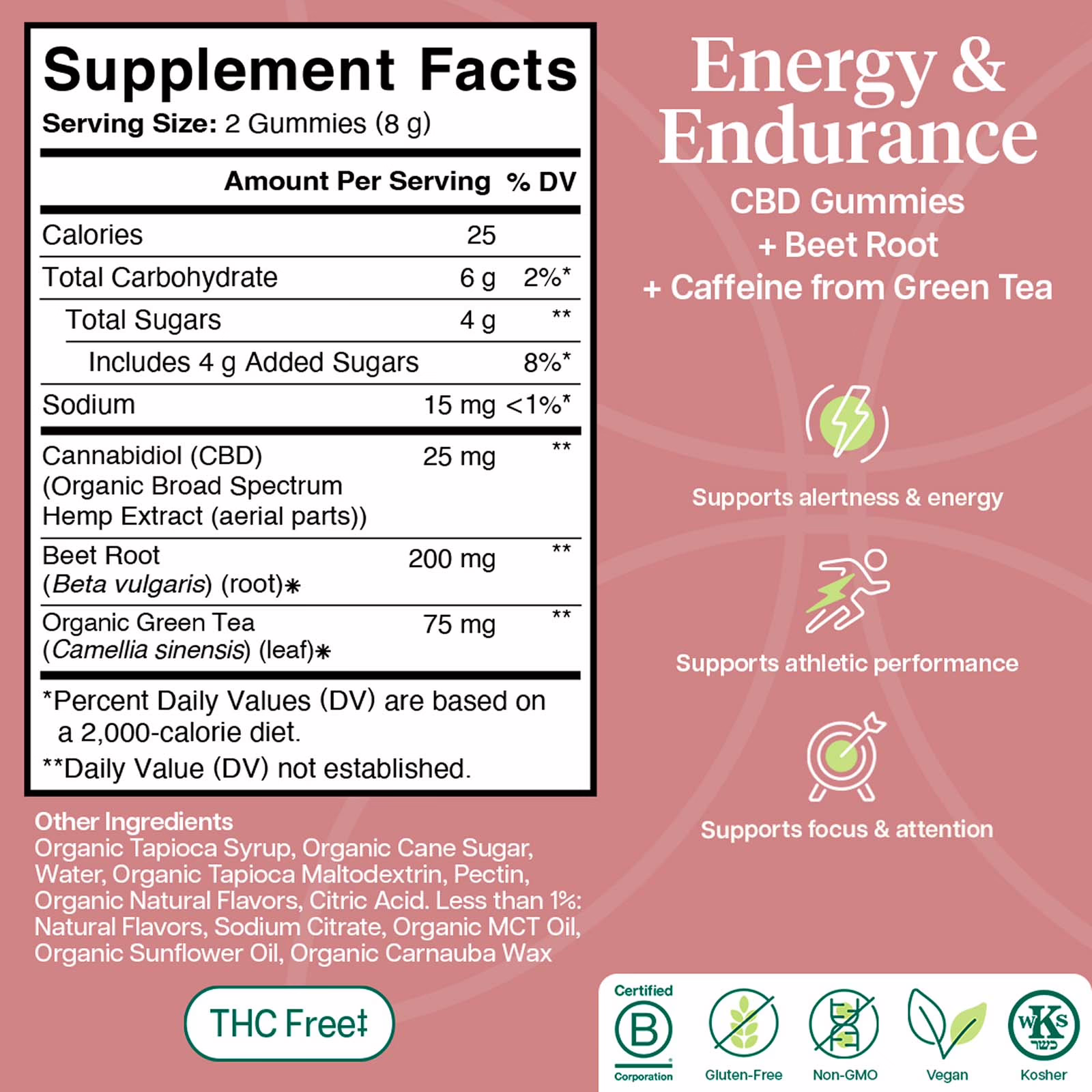 Charlotte’s Web, Endurance CBD Gummies, Passion Fruit, Broad Spectrum THC-Free, 60ct, 750mg CBD