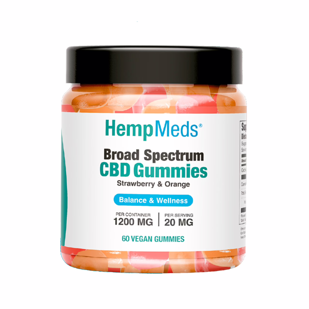 HempMeds, CBD Gummies, Strawberry Orange, Broad Spectrum THC-Free, 60ct, 1200mg CBD HempMeds, CBD Gummies, Strawberry Orange, Broad Spectrum THC-Free, 60ct, 1200mg CBD