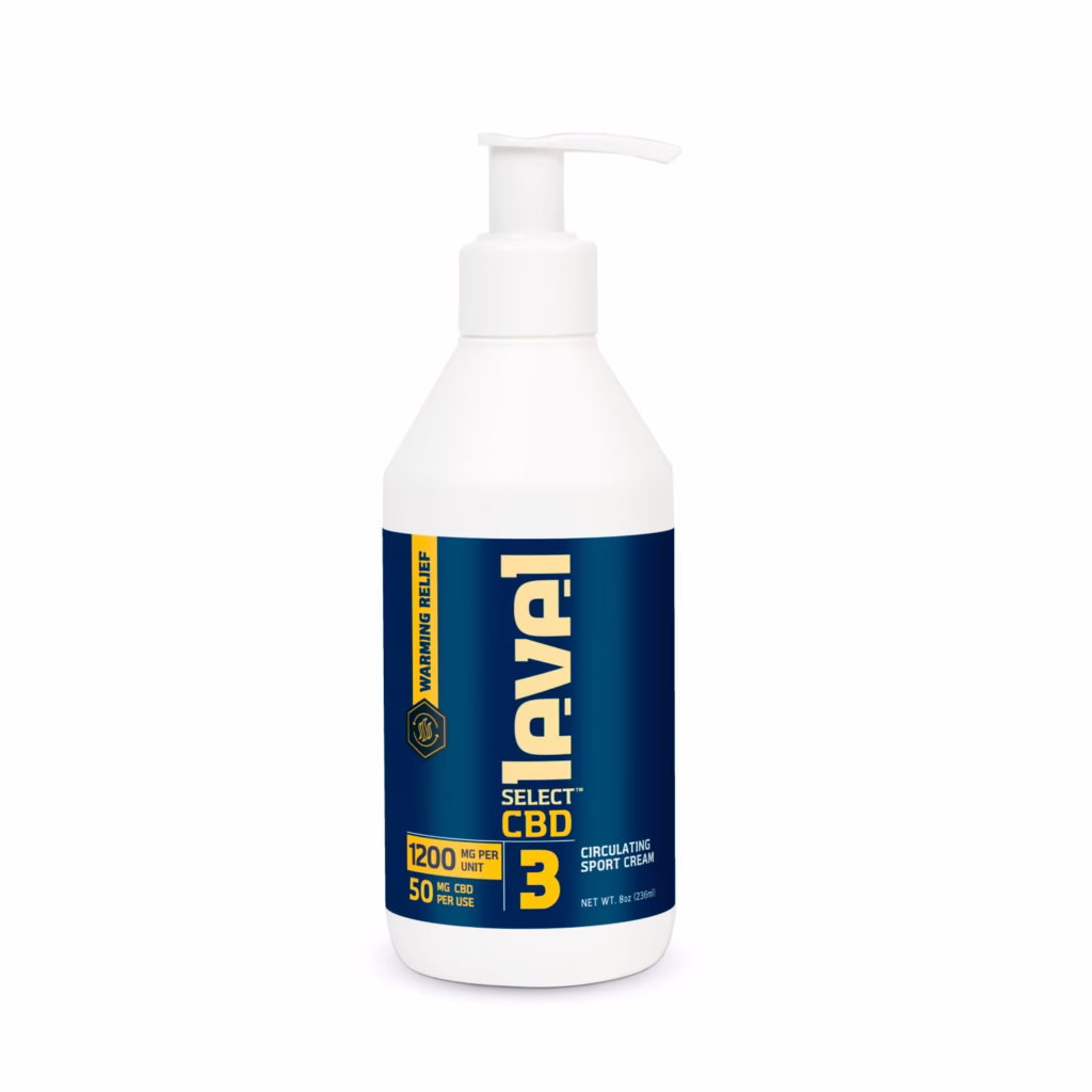 Level Select CBD, LVL 3 Circulating Sport CBD Cream, Broad Spectrum THC-Free, 8oz, 1200mg CBD