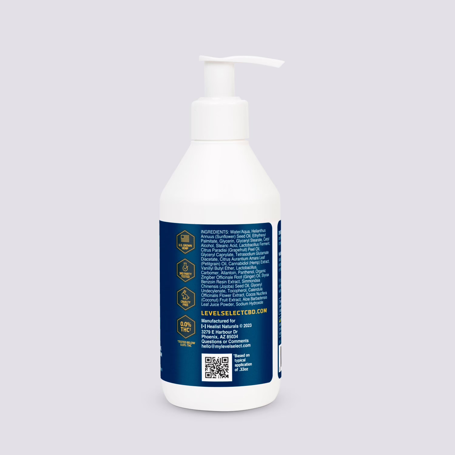 Level Select CBD, LVL 3 Circulating Sport CBD Cream, Broad Spectrum THC-Free, 8oz, 1200mg CBD