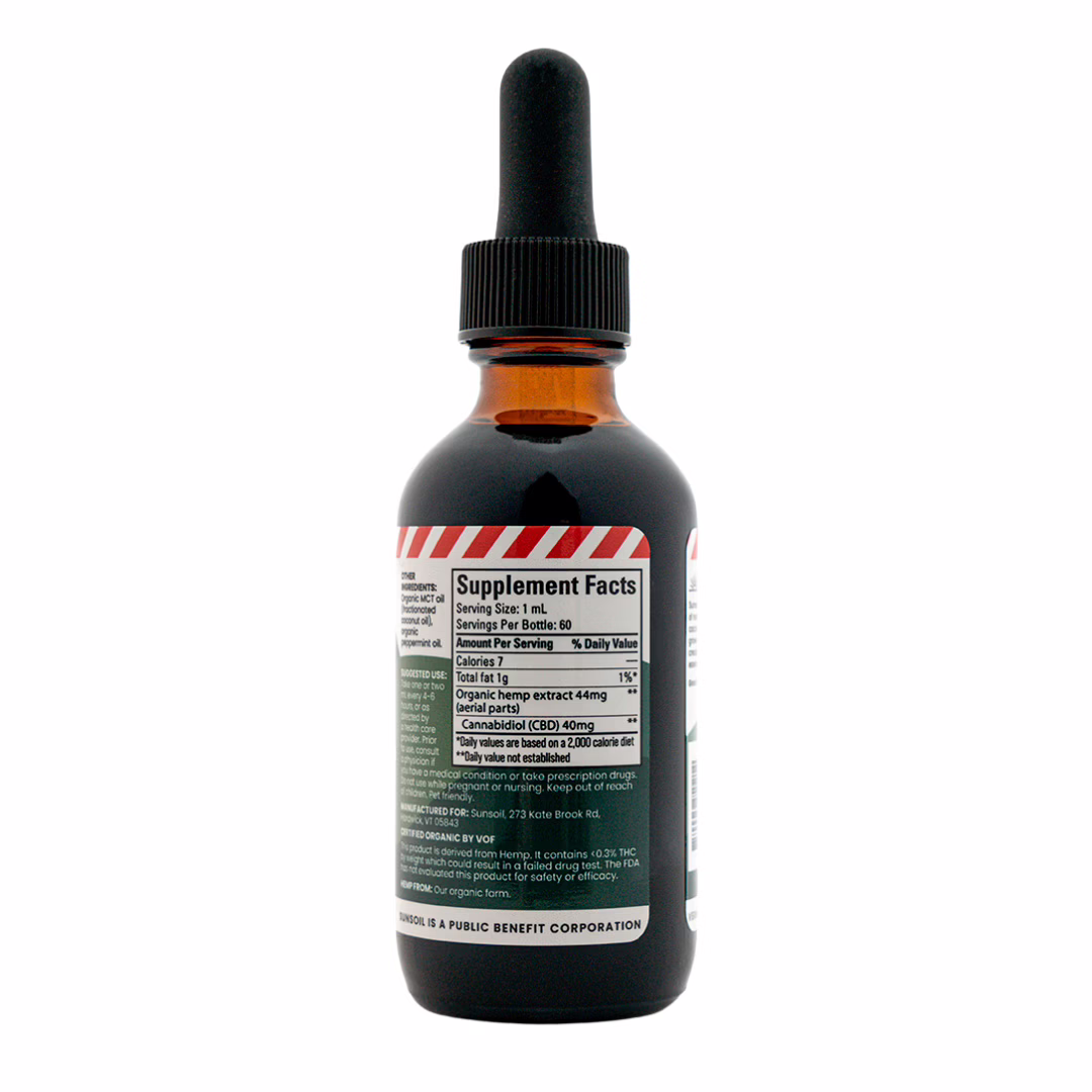 Sunsoil, Extra Strength CBD Oil, Peppermint, Full Spectrum, 2fl oz, 2400mg CBD