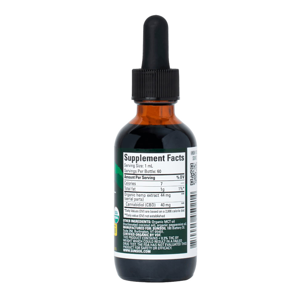 Sunsoil, Extra Strength CBD Oil, Peppermint, Full Spectrum, 2fl oz, 2400mg CBD