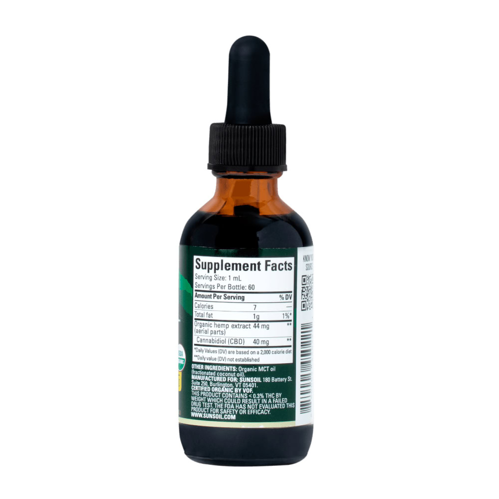 Sunsoil, Extra Strength CBD Oil, Unflavored, Full Spectrum, 2fl oz, 2400mg CBD