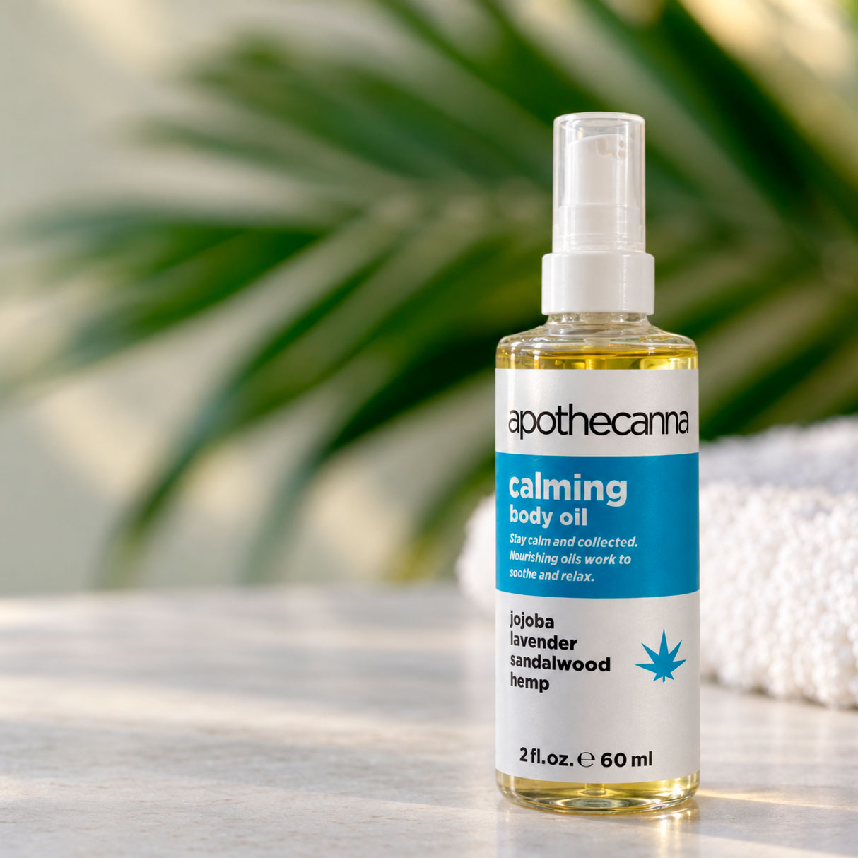 Apothecanna, Calming CBD Body Oil, Broad Spectrum THC-Free, 2fl oz, 400mg CBD