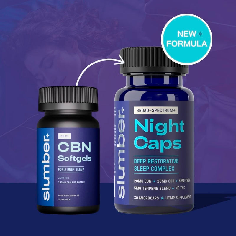 Slumber, CBD Night Caps, Broad Spectrum THC-Free, 30ct, 120mg CBDV + 600mg CBN + 600mg CBD