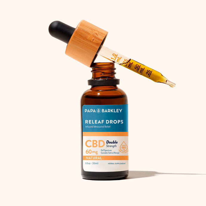 Papa & Barkley, CBD Releaf Drops Double Strength 60mg, Natural, Full Spectrum, 1fl oz, 1800mg CBD