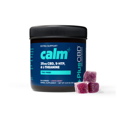 PlusCBD, Extra Support Calm CBD Gummies, Lemon Berry, Isolate THC-Free, 30ct, 750mg CBD