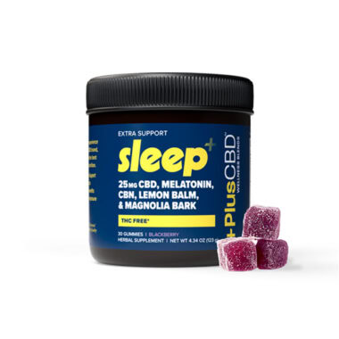 PlusCBD, Extra Support Sleep CBD Gummies, Blackberry, Isolate THC-Free, 30ct, 90mg CBN + 750mg CBD