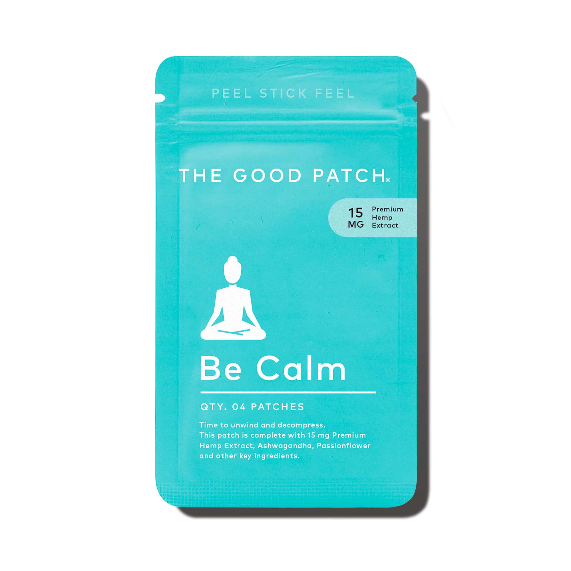 The Good Patch, Be Calm Hemp and Ashwagandha Patch, Isolate THC-Free, 4ct, 60mg CBD