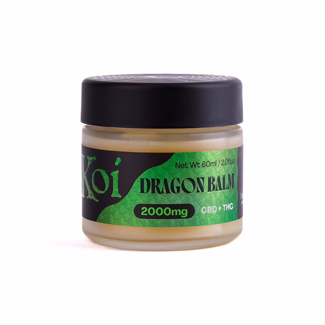 Koi CBD, THC+CBD Dragon Balm, Full Spectrum, 2fl oz, 135mg THC+1865mg CBD 1 Koi CBD, THC+CBD Dragon Balm, Full Spectrum, 2fl oz, 135mg THC+1865mg CBD