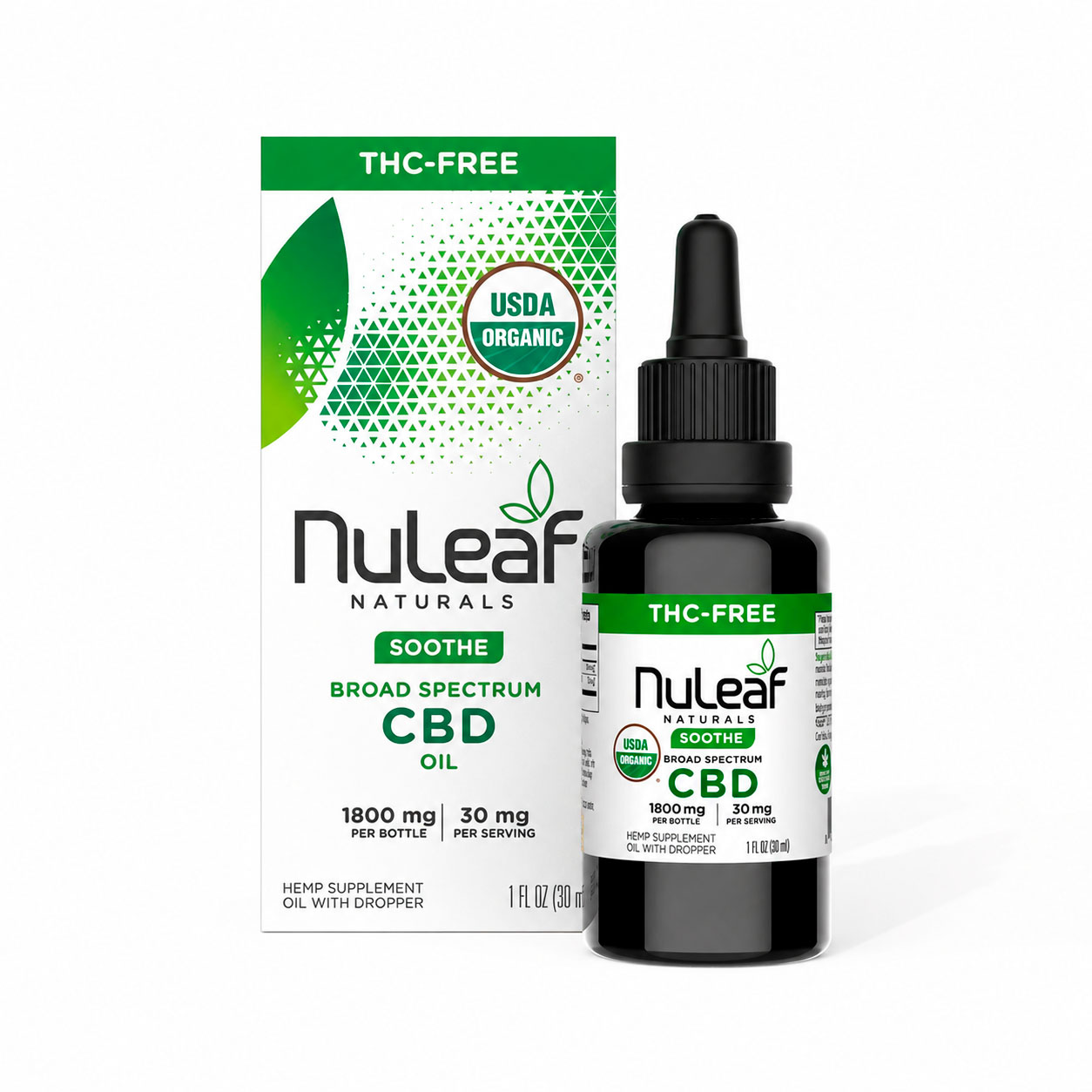 NuLeaf Naturals, CBD Oil, Broad Spectrum THC-Free, 1fl oz, 1800mg CBD