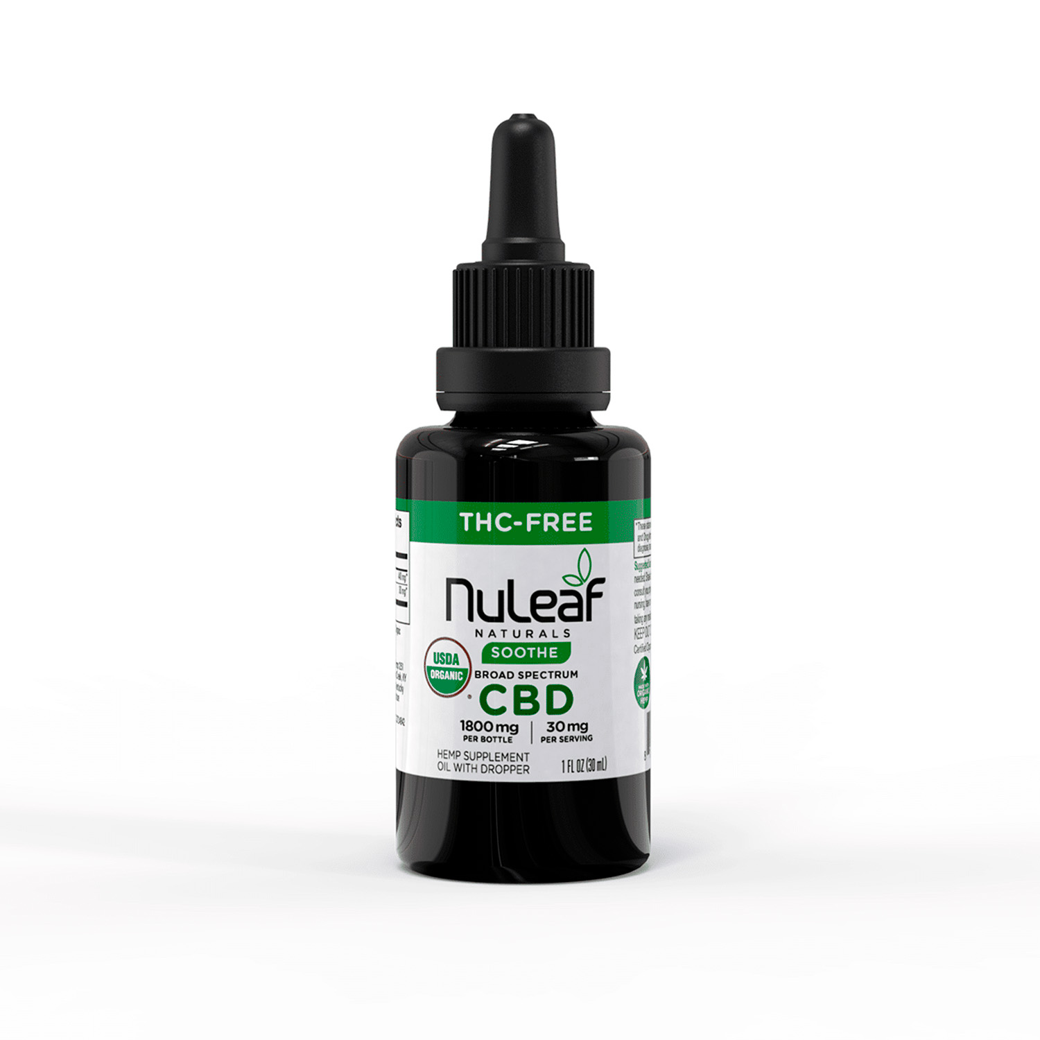 NuLeaf Naturals, CBD Oil, Broad Spectrum THC-Free, 1fl oz, 1800mg CBD 1