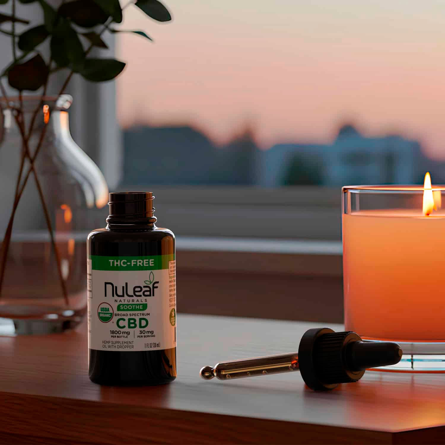 NuLeaf Naturals, CBD Oil, Broad Spectrum THC-Free, 1fl oz, 1800mg CBD 1