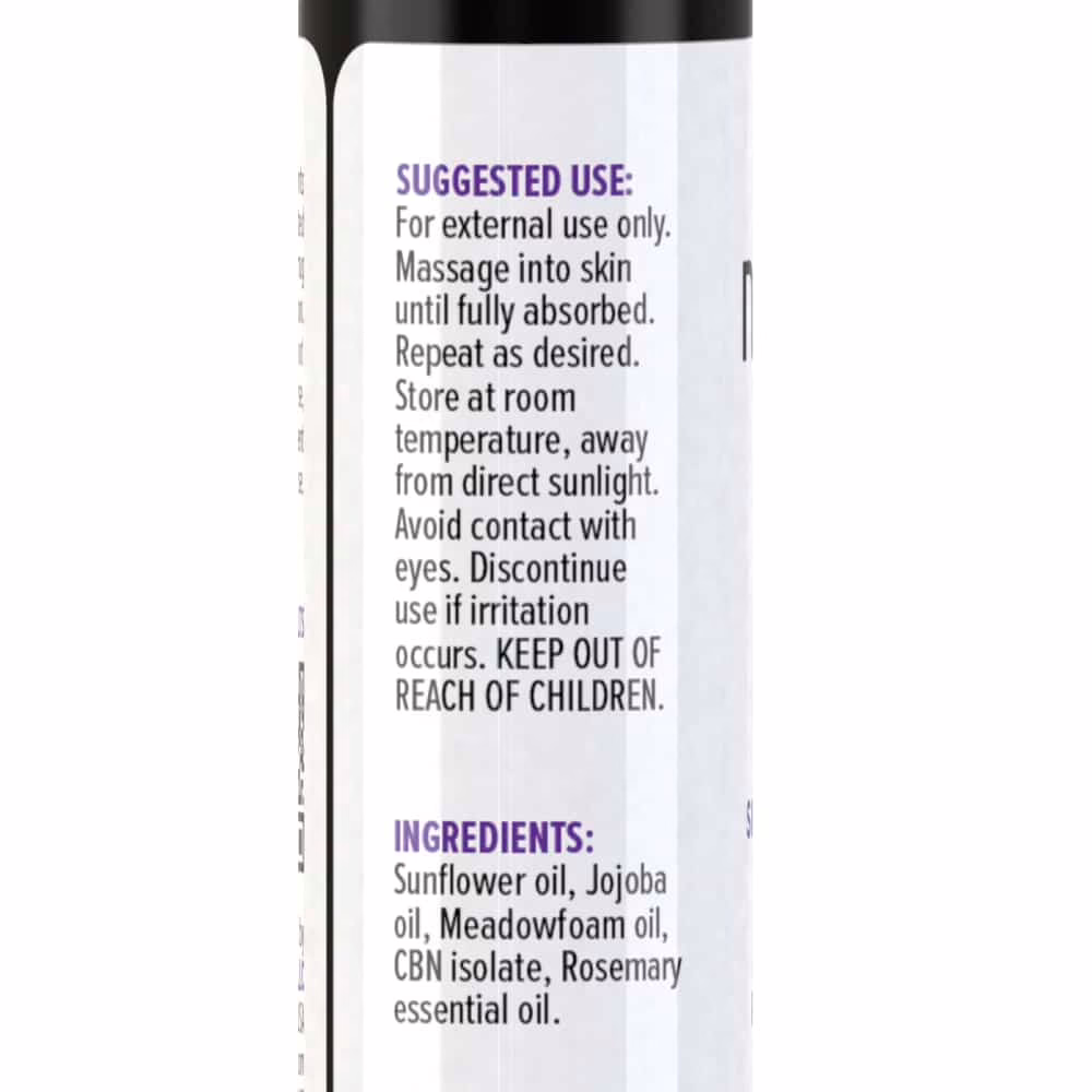 NuLeaf Naturals, Calm CBN Skin Serum, Rosemary, Isolate THC-Free, 0.5fl oz, 600mg CBN