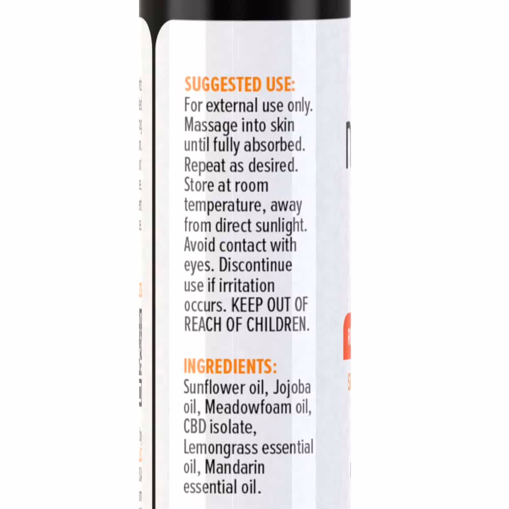 NuLeaf Naturals, Rejuvenate CBD Skin Serum, Lemongrass Citrus, Isolate THC-Free, 0.5fl oz, 600mg CBD