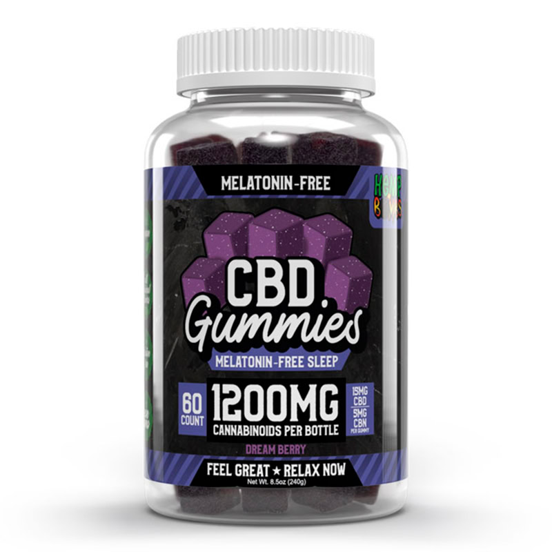 Hemp Bombs, Melatonin-Free CBD Sleep Gummies, Isolate THC-Free, 60ct, 300mg CBN + 900mg CBD