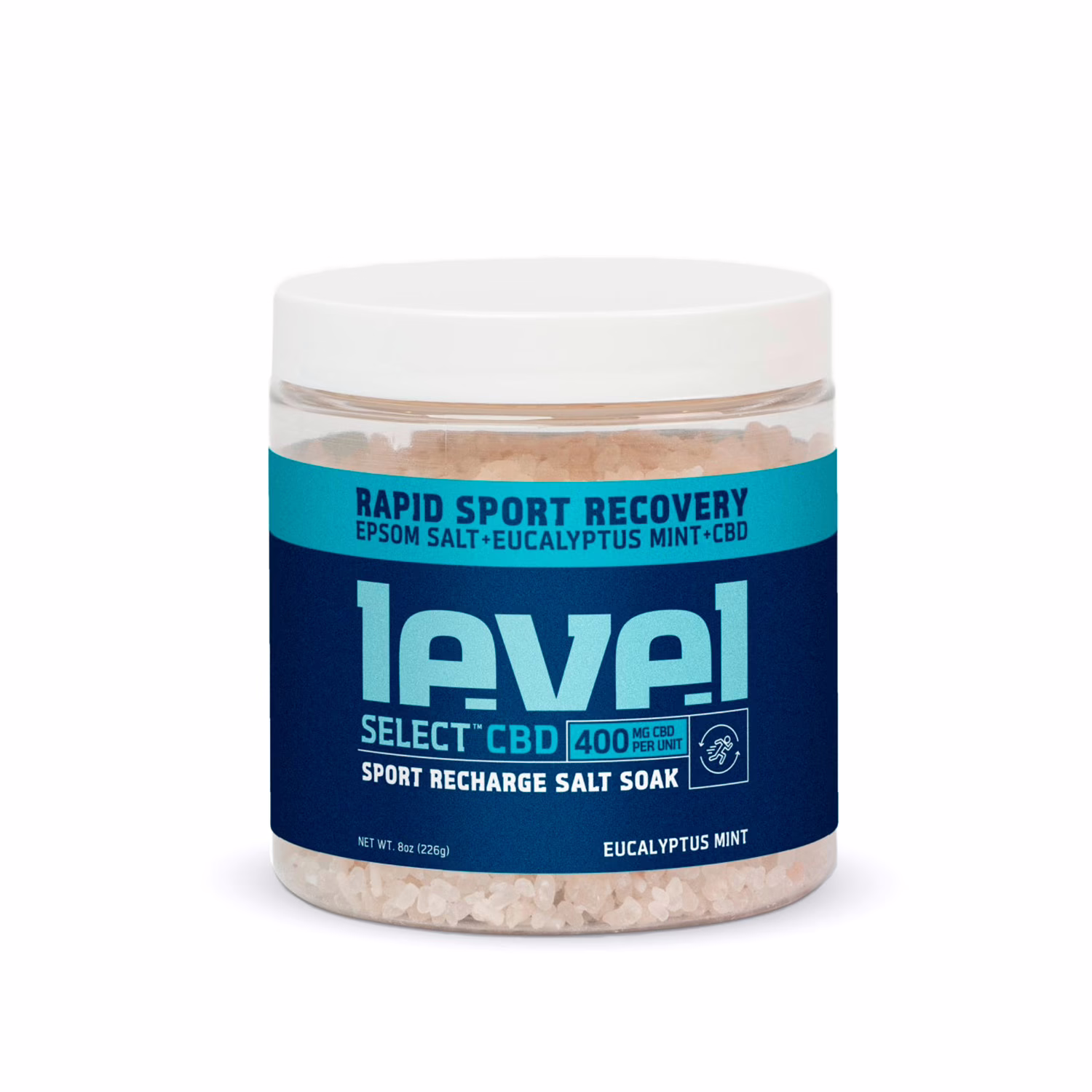 Level Select CBD, Sport Recharge CBD Salt Soak, Eucalyptus Mint, Broad Spectrum THC-Free, 8oz, 400mg CBD 1 Level Select CBD, Sport Recharge CBD Salt Soak, Eucalyptus Mint, Broad Spectrum THC-Free, 8oz, 400mg CBD