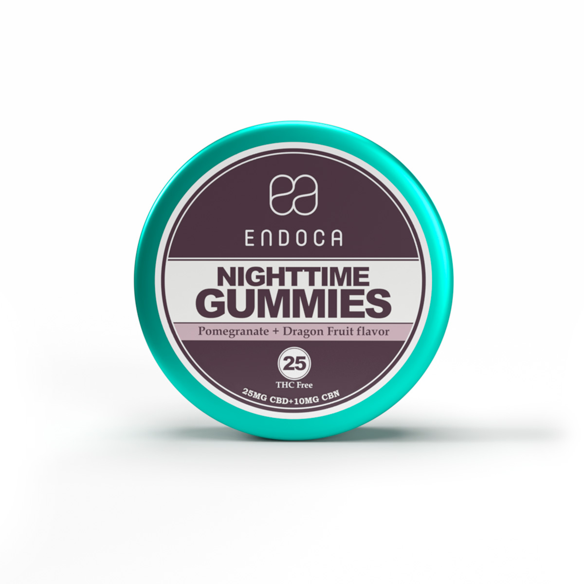 Endoca, Night Time CBN + CBD Gummies, Pomegranate + Dragonfruit, Isolate THC-Free, 25ct, 250mg CBN + 625mg CBD
