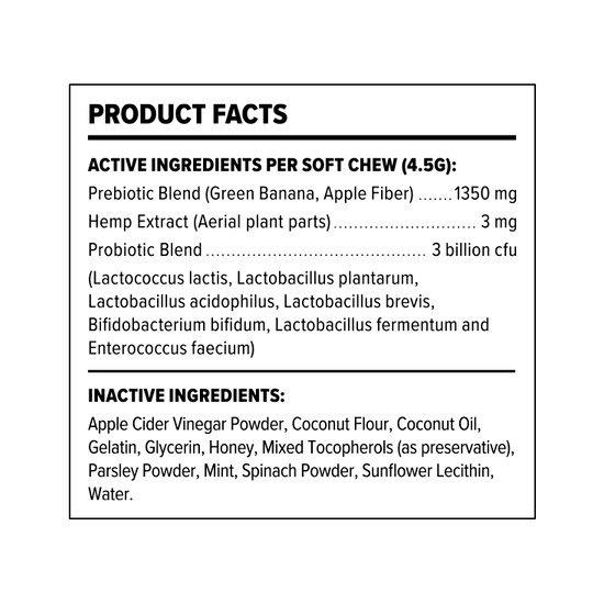PlusCBD, Digestive Health CBD Pet Chews, Honey Apple, Isolate THC-Free, 30ct, 90mg CBD