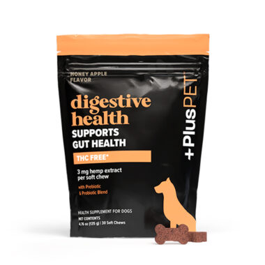 PlusCBD, Digestive Health CBD Pet Chews, Honey Apple, Isolate THC-Free, 30ct, 90mg CBD
