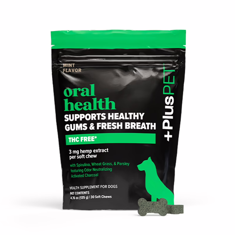 PlusCBD, Oral Health CBD Pet Chews, Mint, Isolate THC-Free, 30ct, 90mg CBD PlusCBD, Oral Health CBD Pet Chews, Mint, Isolate THC-Free, 30ct, 90mg CBD